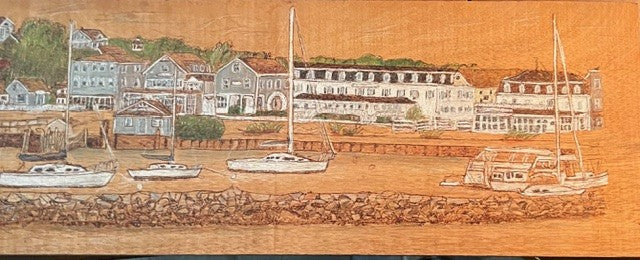 Block Island Wood-Burned Sign