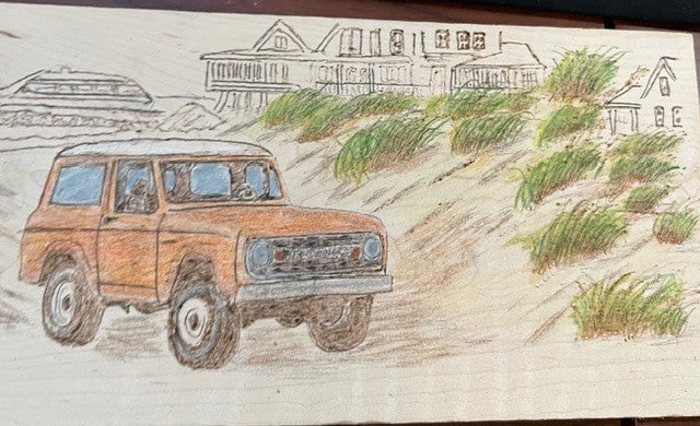 Block Island Wood-Burned Sign