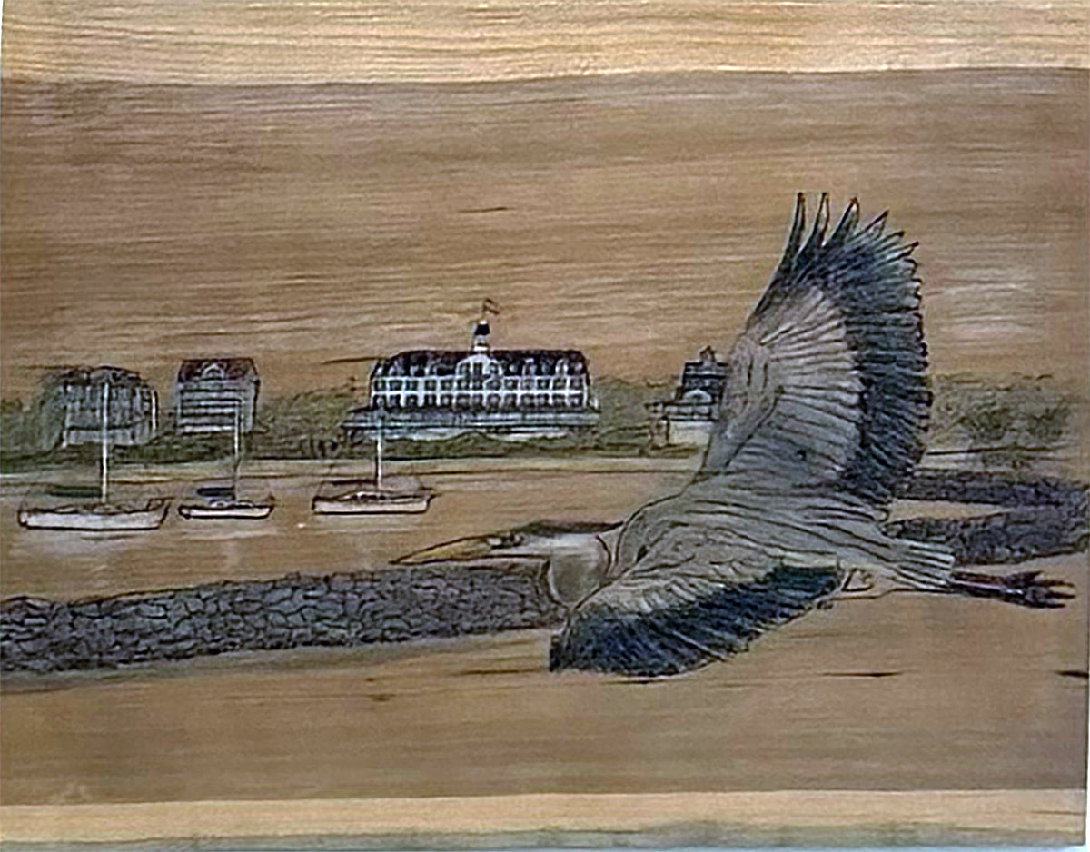 Heron Over Old Harbor II