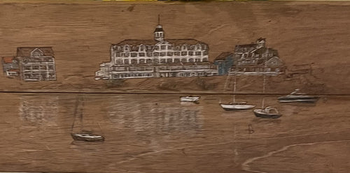 Block Island Wood-Burned Sign