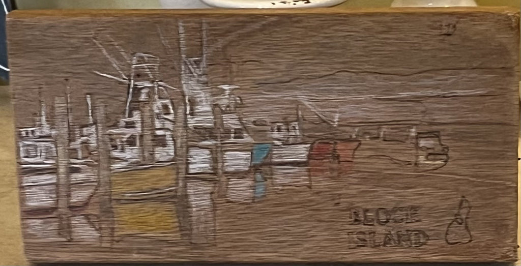 Block Island Wood-Burned Sign