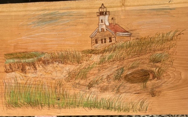 Block Island Wood-Burned Sign