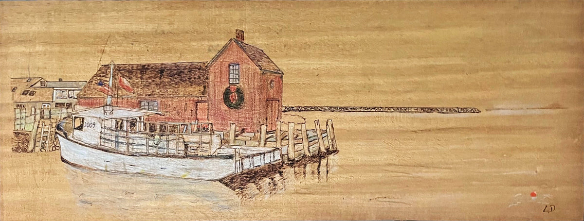 Motif #1 with white fishing boat  in Rockport